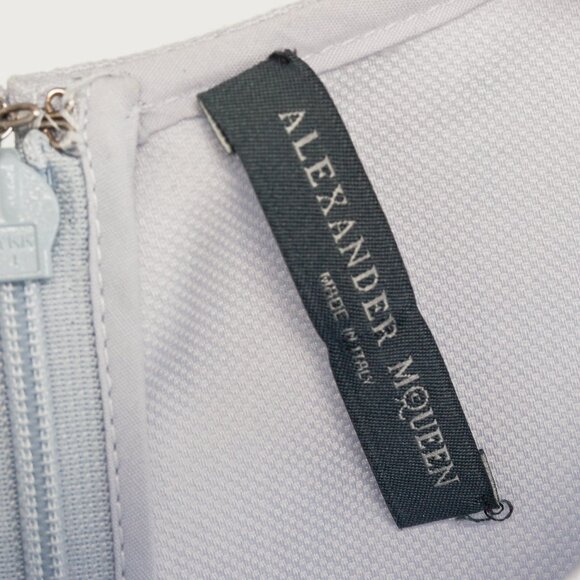 Alexander McQueen Resort 2014 Powder Blue Cotton-Crepe Peplum Top - Picture 8 of 11